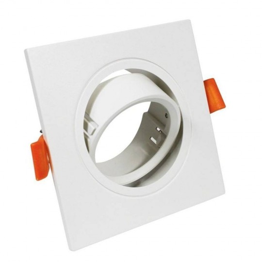 Aro Branco Downlight Quadrado Basculante para GU10