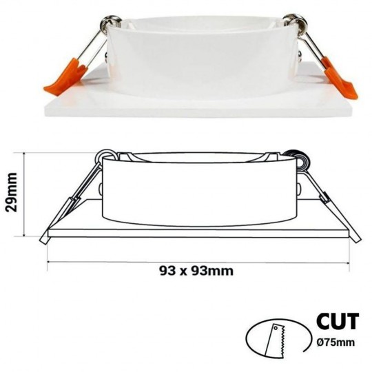 Housing Square Adjustable WHITE for GU10