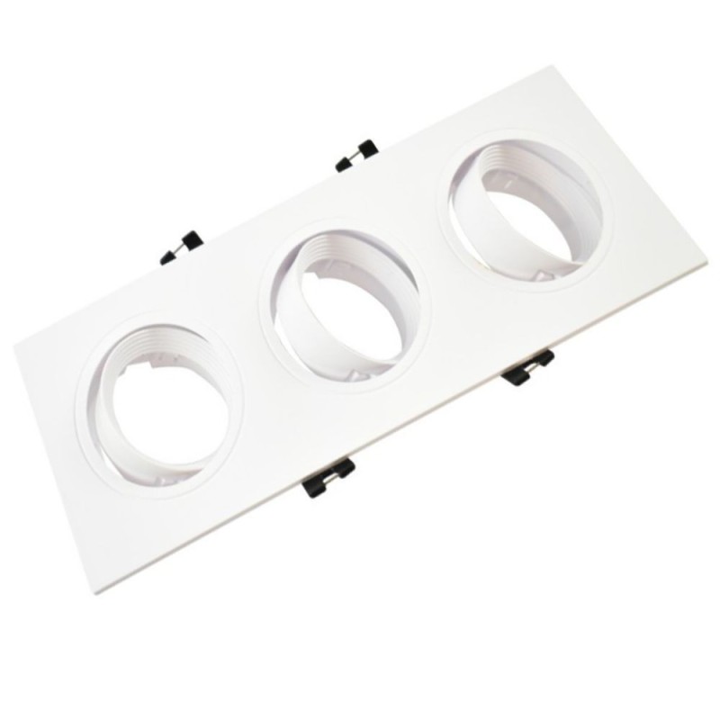 Aro Branco Downlight Quadrado Basculante para GU10