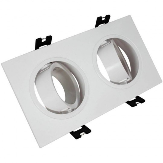 Aro Branco Downlight Quadrado Basculante para GU10