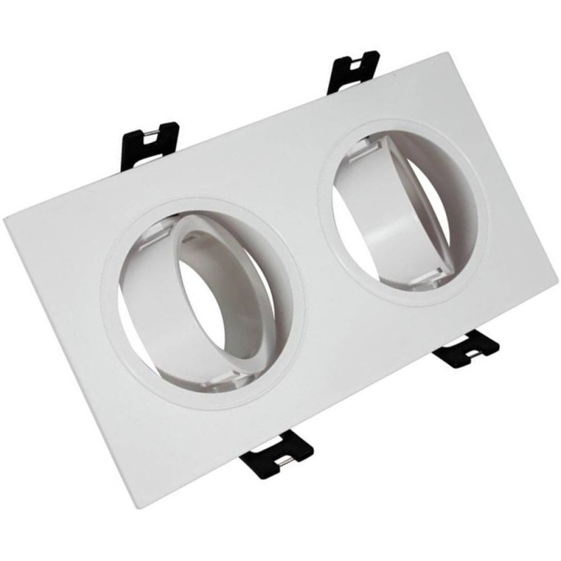 Aro Branco Downlight Quadrado Basculante para GU10