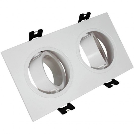 White Ring Frame - DOUBLE - adjustable for GU10