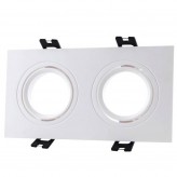 Aro Branco Downlight Quadrado Basculante para GU10