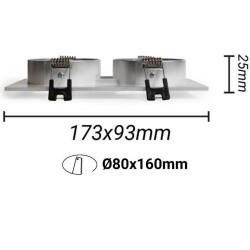 Aro Branco Downlight Quadrado Basculante para GU10