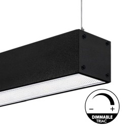 LED 72W Lineal - 2 metros - Negro - Regleta  + Colgante POSTDAM - UGR17