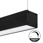 LED 72W Linéaire - 2 mètres - Noir - Réglette + Suspension POSTDAM - UGR17