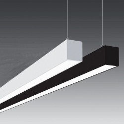 LED 72W Linear - 2 metros - Preto - Regua + Pendente POSTDAM - UGR17