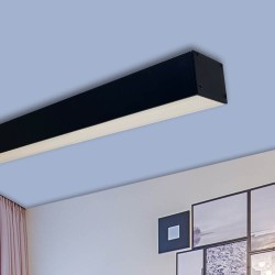 LED 72W Lineal - 2 metros - Negro - Regleta  + Colgante POSTDAM - UGR17