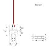 Conector transparente para fitas LED COB + SMD - 8mm - 10mm - IP20