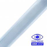 LED 72W Linéaire - 2 mètres - Noir - Réglette + Suspension POSTDAM - UGR17