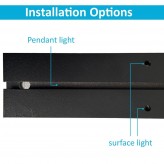 LED 72W Linear - 2 meters - Black - Strip Light + POSTDAM Pendant - UGR17