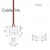 Transparent connector for COB + SMD LED strips - 8mm - 10mm - IP20