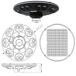 Farola Solar LED  - GARDEN - ABS- 4000K+ Mando de Control