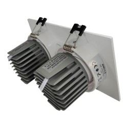 30W LED Downlight - Adjustable - WHITE Double - CRI+92 - UGR13