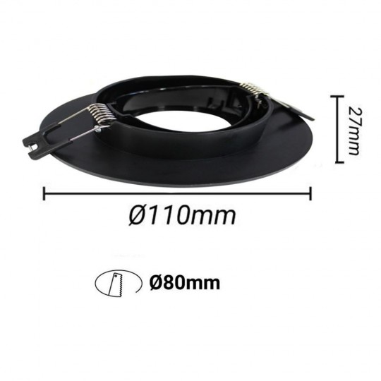 Circular Ring - Black - Adjustable for GU10