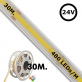 Ruban LED COB 24V | 480 LED/m | 30m | FLIP CHIP | 1200Lm |12W/M | CRI90 | IP20