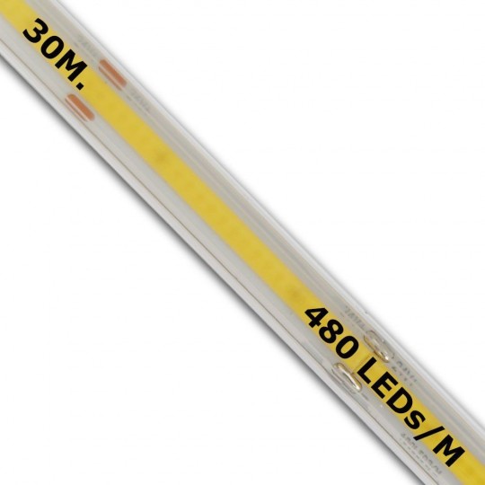 LED COB Streifen  24V | 480 LED/m | 30m | FLIP CHIP | 1200Lm |12W/M | CRI90 | IP67