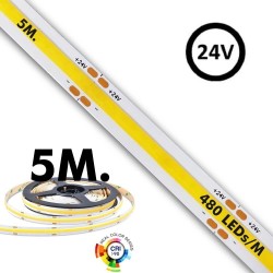 LED Strip COB 24V | 480 LED/m | 5m | FLIP CHIP | 1200Lm |12W/M | CRI90 | IP20