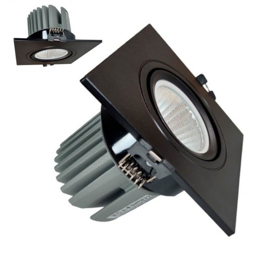 Downlight LED 15W - Ajustável -  PRETO - CRI+92 - UGR13