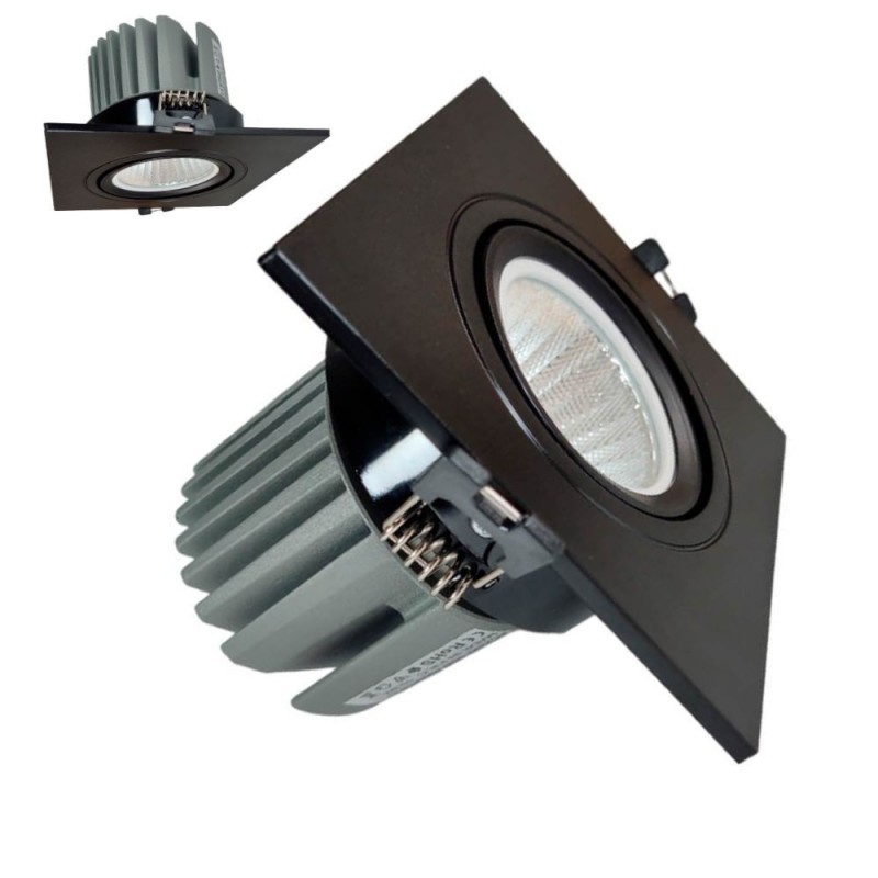 15W LED Downlight - Adjustable - BLACK - CRI+92 - UGR13