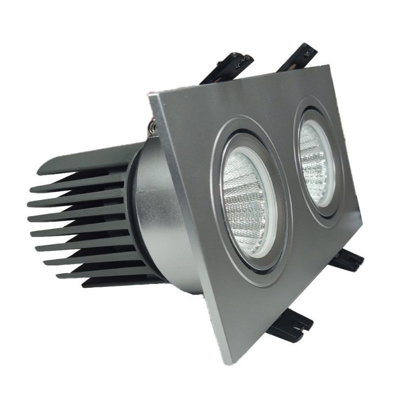 30W LED Downlight - Adjustable - WHITE Double - CRI+92 - UGR13