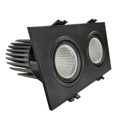 30W LED Downlight - Adjustable - BLACK Double - CRI+92 - UGR13