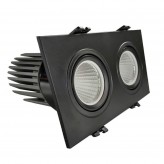 Encastré LED 30W - Orientable - NOIR Double - CRI+92 - UGR13