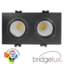 30W LED Downlight - Adjustable - BLACK Double - CRI+92 - UGR13