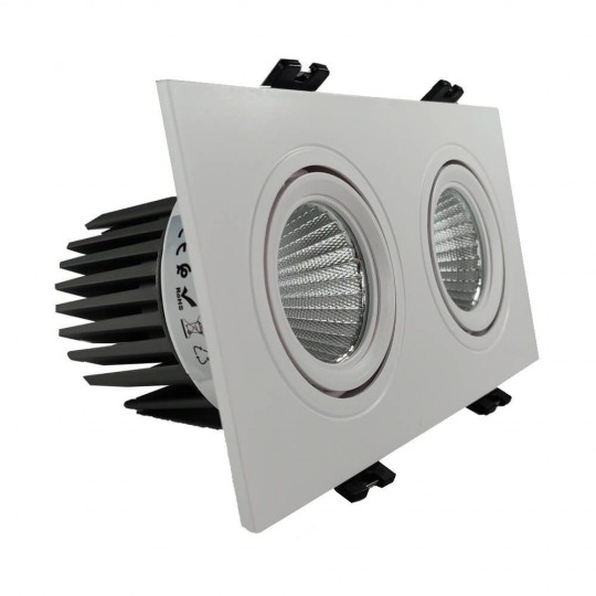 Downlight LED 30W - Ajustável - BRANCO Dobro - CRI+92 - UGR13