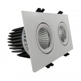 LED Downlight 30W - Schwenkbar - WEISS Doppelt - CRI+92 - UGR13