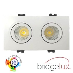 30W LED Downlight - Adjustable - WHITE Double - CRI+92 - UGR13