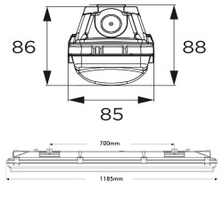 Integrated-LED Tri-Proof Light - PIR MOTION SENSOR - 35W-30W-25W-20W -  OSRAM Driver - 120cm