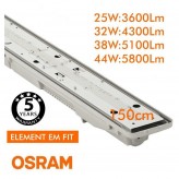 Regleta Estanca LED integrado - SENSOR MOVIMIENTO PIR- 44W-38W-32W-25W -  OSRAM Driver - 150cm