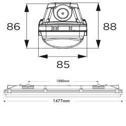 Integrated-LED Tri-Proof Light- PIR MOTION SENSOR -  44W-38W-32W-25W -  OSRAM Driver - 150cm