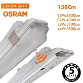 LED Feuchtraumleuchte  Integrierten  -PIR-BEWEGUNGSMELDER -  44W-38W-32W-25W -  OSRAM Driver - 150cm