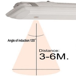 Regua Estanca LED integrado - SENSOR DE MOVIMENTO PIR -  44W-38W-32W-25W -  OSRAM Driver - 150cm