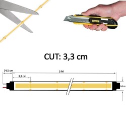 Fita LED COB 24V | 360 LED/m | 5m | FLIP CHIP | 1320Lm |12W/M | CRI90 | IP20