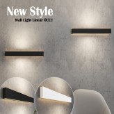 Wall Light Linear LED - OULU BLACK - 0.44m - 0.94m - 1.44m - 1.94m - IP54