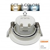 Downlight LED 7W -  Rond Blanc et argent - OSRAM CHIP - CCT