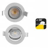 7W White and Silver Round LED Downlight - OSRAM CHIP - CCT