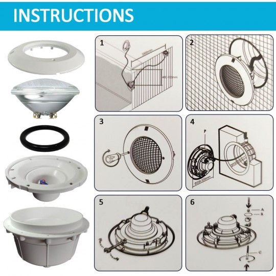 Boîtier PAR56 Encastré pour Projecteur de LED Piscine