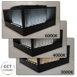 Luminária Solar LED 5W Chip - Parede - Quadrada - Alumínio - 20x20cm