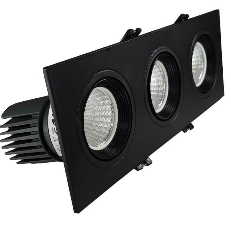 Downlight LED 45W - Direccionable  - NEGRO - Triple - CRI+92 - UGR13