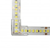Transparent union L connector for LED strips - COB + SMD - 10mm - IP20