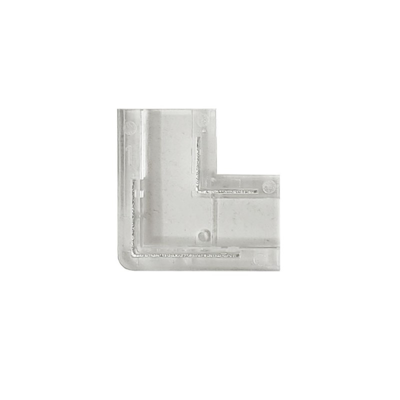 Conector Transparente para unión L tiras LED COB + SMD - 10mm - IP20