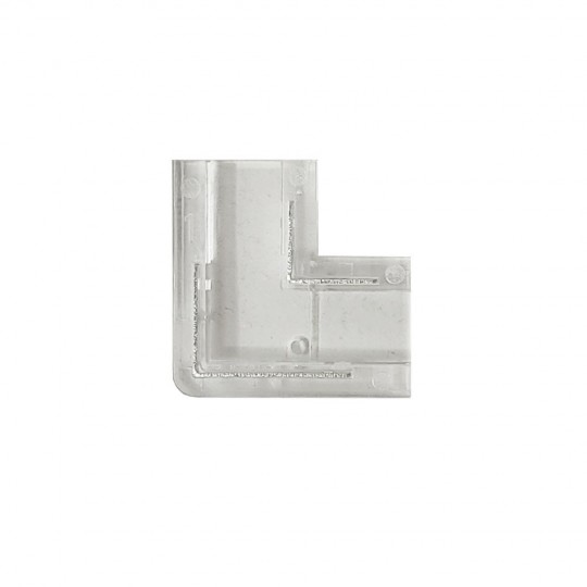 Conector de união L transparente para tiras de LED - COB + SMD - 10mm - IP20