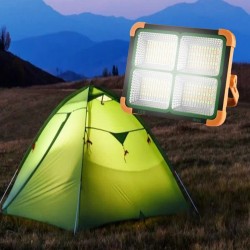 Foco Projetor Solar Portátil LED - Chip de 200W - Power Bank + USB Recarregável