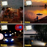 Portable Solar LED Floodlight - 200W Chip - Power Bank + Rechargeable USB