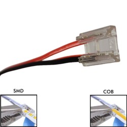 Transparent connector for COB + SMD LED strips - 8mm - 10mm - IP20