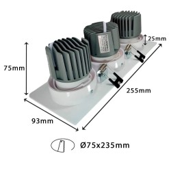 Downlight LED 45W - Direccionable  - BLANCO Triple - CRI+92 - UGR13